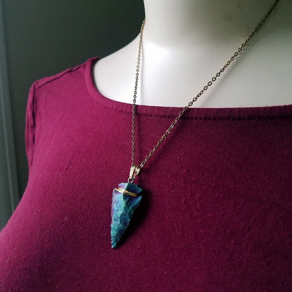 "Joyous Journey"- Rainbow Arrow Head Necklace